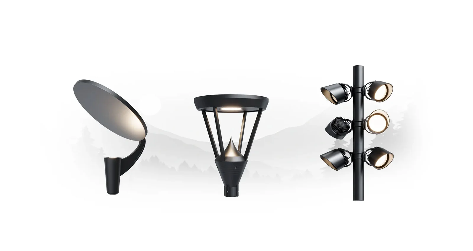 Double Arm LED Street Light Pole 